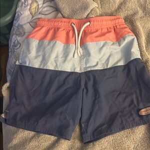 Vineyard Vines Kids Colorblock Coral, Light Blue & Navy Shorts